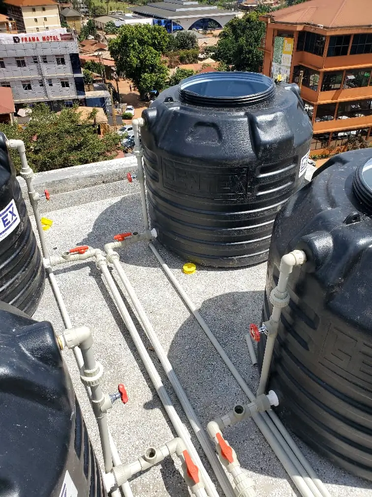 Large scale plumbing project in Uganda construction site